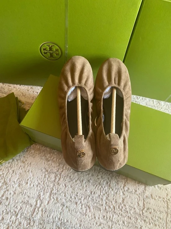 Tory Burch Suede EDDIE Ballet Flats - Picture 6 of 10